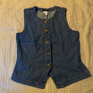 Time and Tru Light Blue Denim Vest